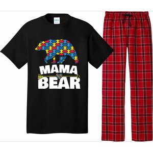 Autism Awareness Funny Gift Aspergers Mama Bear Mom Gift Pajama Set