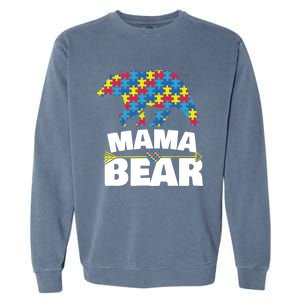 Autism Awareness Funny Gift Aspergers Mama Bear Mom Gift Garment-Dyed Sweatshirt