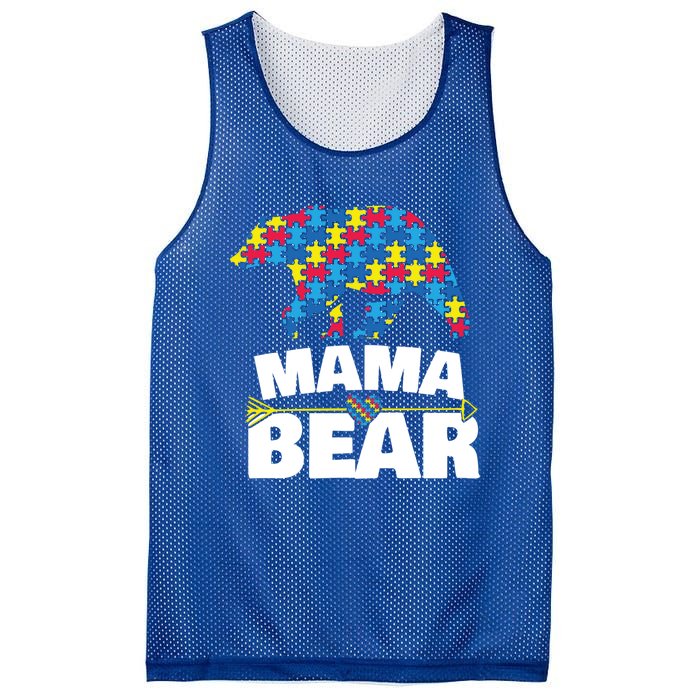 Autism Awareness Funny Gift Aspergers Mama Bear Mom Gift Mesh Reversible Basketball Jersey Tank