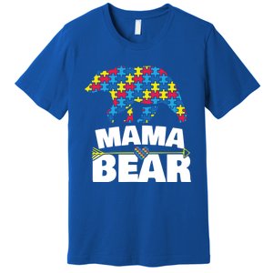 Autism Awareness Funny Gift Aspergers Mama Bear Mom Gift Premium T-Shirt