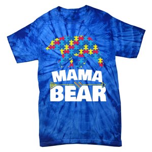 Autism Awareness Funny Gift Aspergers Mama Bear Mom Gift Tie-Dye T-Shirt