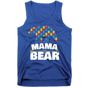 Autism Awareness Funny Gift Aspergers Mama Bear Mom Gift Tank Top