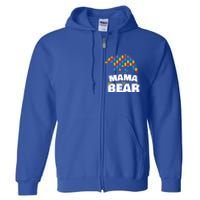 Autism Awareness Funny Gift Aspergers Mama Bear Mom Gift Full Zip Hoodie