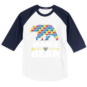 Autism Awareness Funny Gift Aspergers Mama Bear Mom Gift Baseball Sleeve Shirt