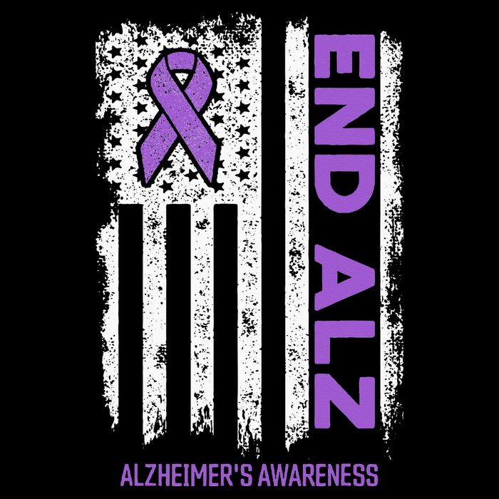 Alzheimers American Flag End Alz Alzheimers Awareness Cooling Performance Crew T-Shirt