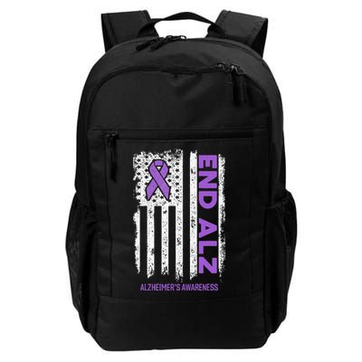 Alzheimers American Flag End Alz Alzheimers Awareness Backpack