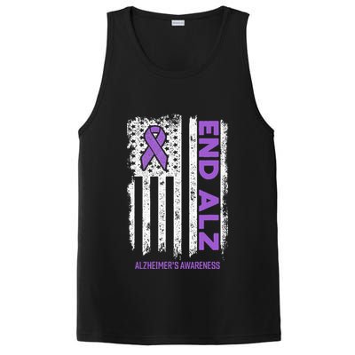 Alzheimers American Flag End Alz Alzheimers Awareness PosiCharge Competitor Tank