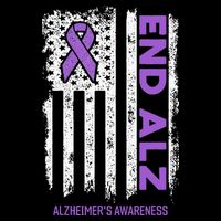Alzheimers American Flag End Alz Alzheimers Awareness Zip Tote Bag