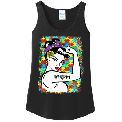 Autism Awareness for Mom Warrior autism support Ladies Essential Tank