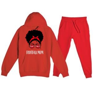 African American Football Mom Cute Gift Premium Hooded Sweatsuit Set