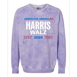 Americans Abroad For Harris Walz 2024 Colorblast Crewneck Sweatshirt