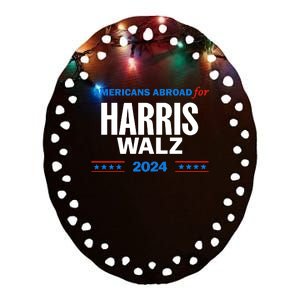 Americans Abroad For Harris Walz 2024 Ceramic Oval Ornament