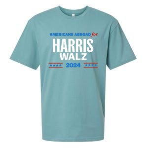 Americans Abroad For Harris Walz 2024 Sueded Cloud Jersey T-Shirt