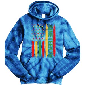 African American Freedom Day Afro Melanin Funny Gift Tie Dye Hoodie