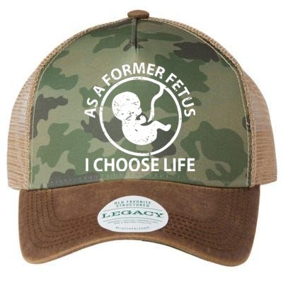 As A Former Fetus I Choose Pro Life Legacy Tie Dye Trucker Hat