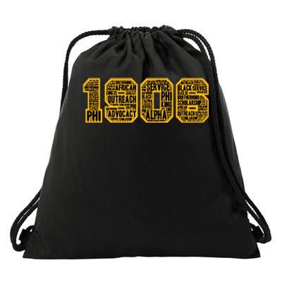 Alpha African Fraternity Hand Sign 1906 Words Drawstring Bag