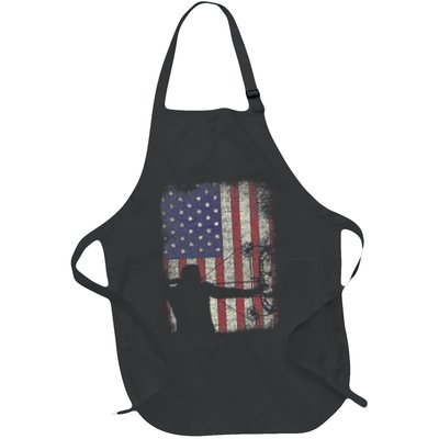 Archery American Flag  Full-Length Apron With Pockets