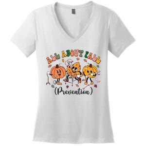 All About Fall Prevention Physical Therapy Funny Ot Ota Women's V-Neck T-Shirt