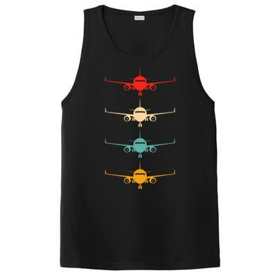 Aviation Airplane Flying Airline Funny Vintage Pilot PosiCharge Competitor Tank