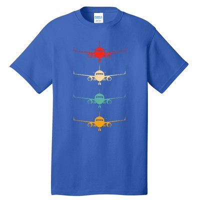 Aviation Airplane Flying Airline Funny Vintage Pilot Tall T-Shirt