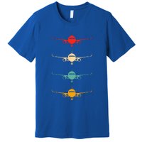 Aviation Airplane Flying Airline Funny Vintage Pilot Premium T-Shirt