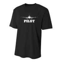 Aviation Airplane Flying Airline CoPilot Pilot Gift Youth Performance Sprint T-Shirt