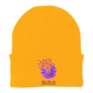 Alzheimer's Awareness Faith Hope Love Knit Cap Winter Beanie