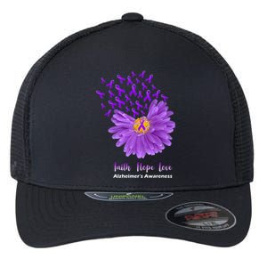 Alzheimer's Awareness Faith Hope Love Flexfit Unipanel Trucker Cap