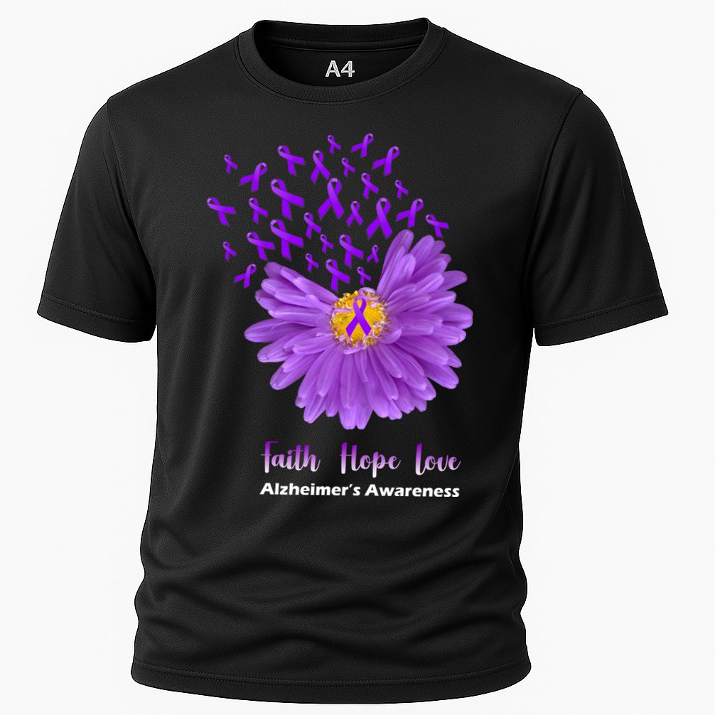 Alzheimer's Awareness Faith Hope Love Cooling Performance Crew T-Shirt