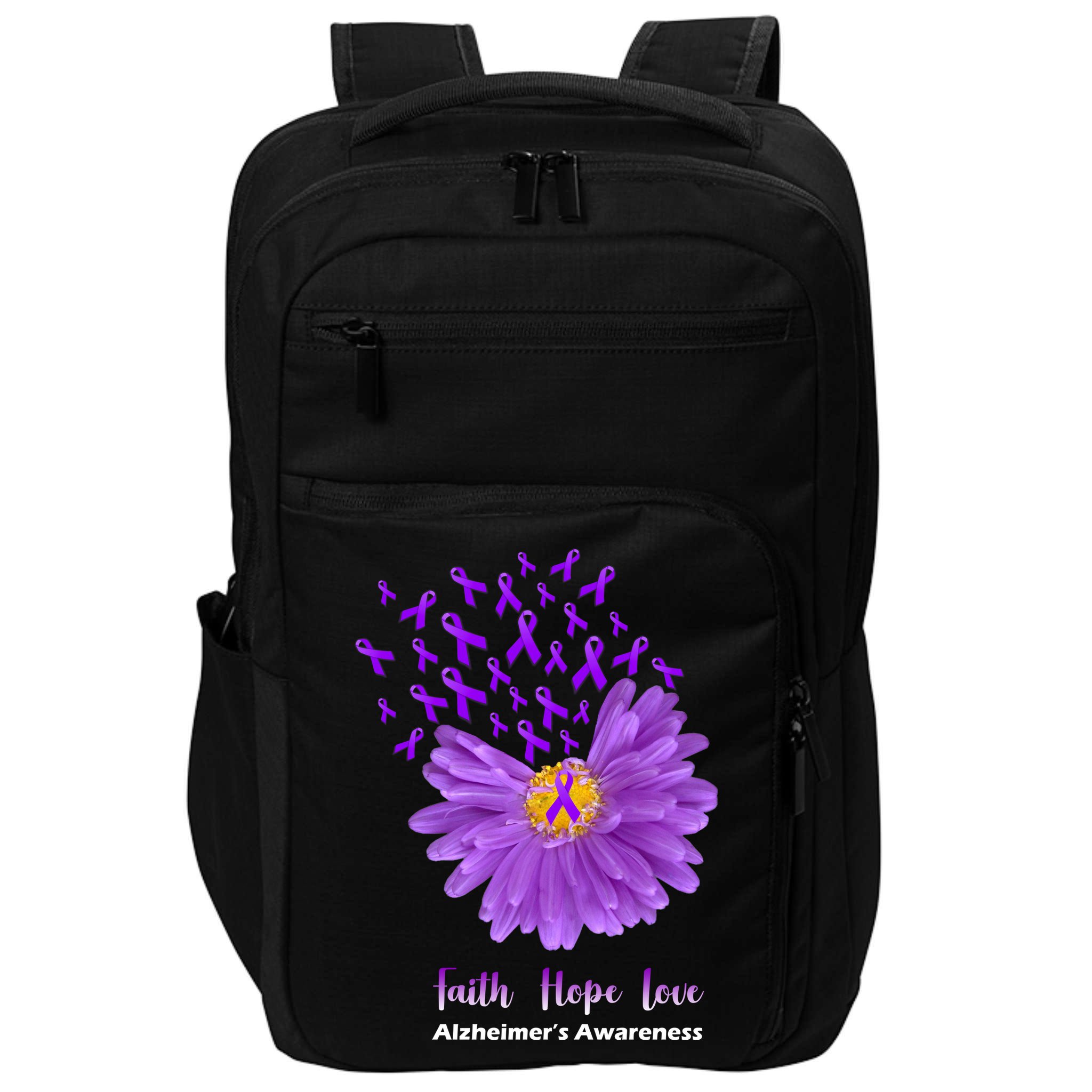 Alzheimer's Awareness Faith Hope Love Impact Tech Backpack