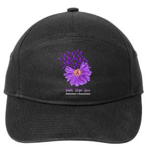 Alzheimer's Awareness Faith Hope Love 7-Panel Snapback Hat