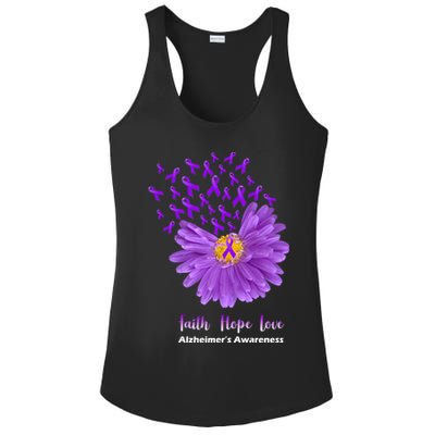 Alzheimer's Awareness Faith Hope Love Ladies PosiCharge Competitor Racerback Tank
