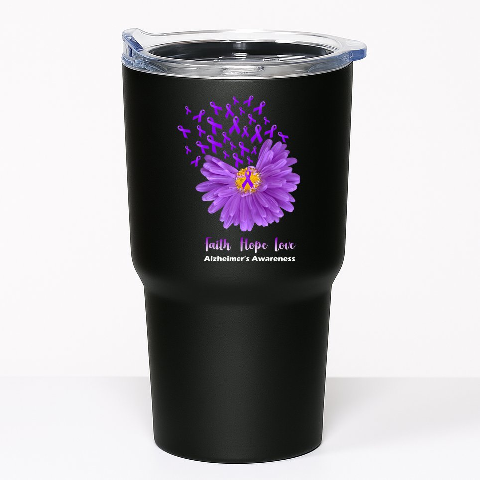 Alzheimer's Awareness Faith Hope Love Tumbler