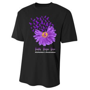 Alzheimer's Awareness Faith Hope Love Performance Sprint T-Shirt