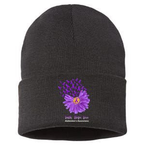 Alzheimer's Awareness Faith Hope Love Sustainable Knit Beanie