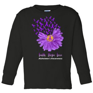 Alzheimer's Awareness Faith Hope Love Toddler Long Sleeve Shirt