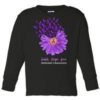 Alzheimer's Awareness Faith Hope Love Toddler Long Sleeve Shirt