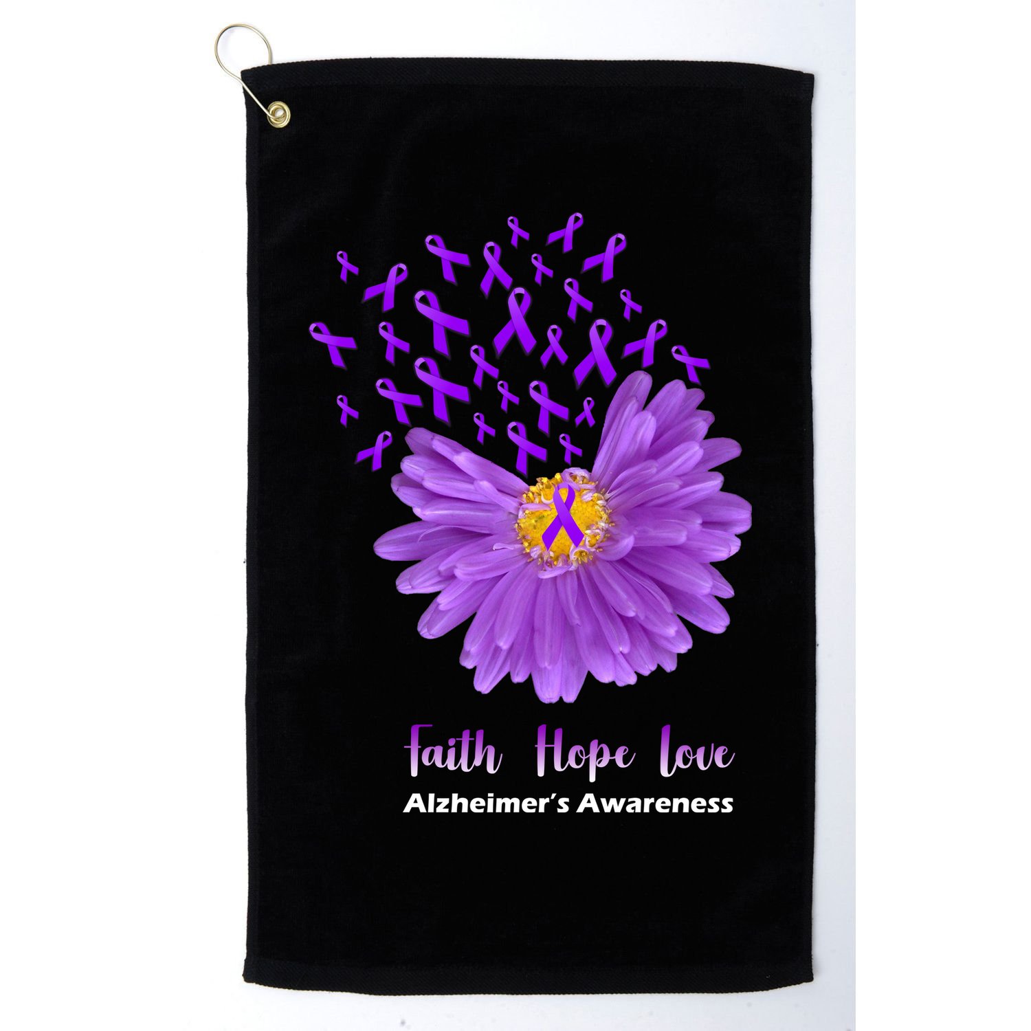 Alzheimer's Awareness Faith Hope Love Golf Towel