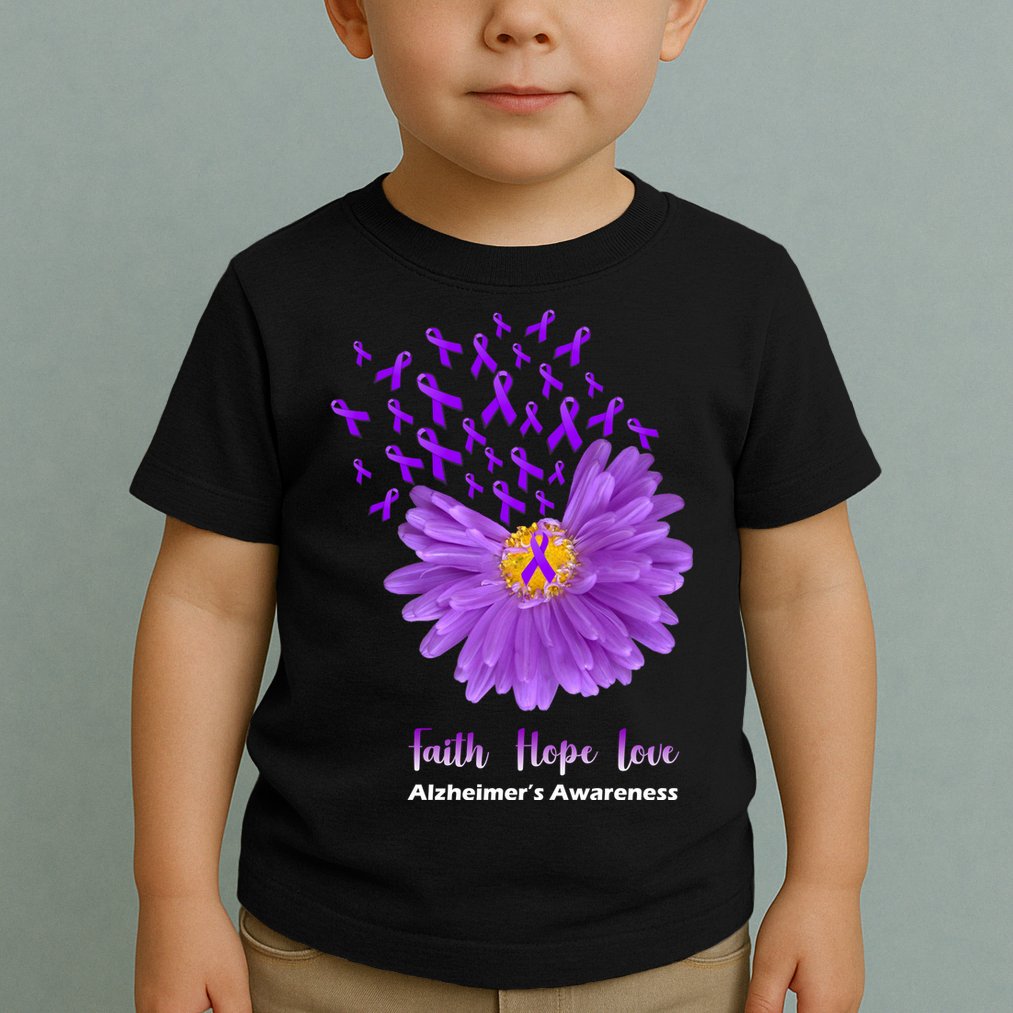 Alzheimer's Awareness Faith Hope Love Toddler T-Shirt