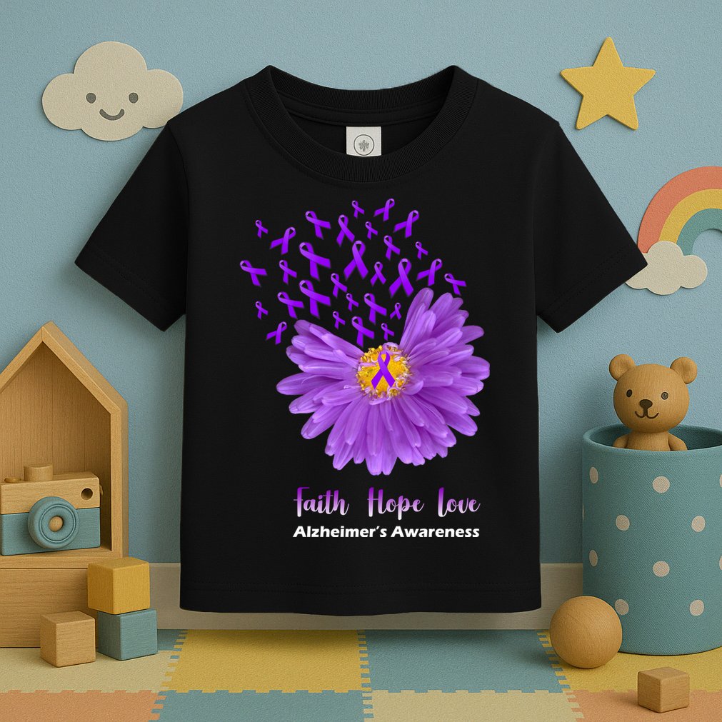 Alzheimer's Awareness Faith Hope Love Toddler T-Shirt