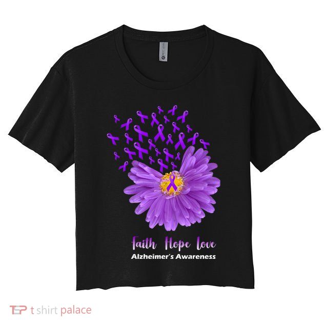 Alzheimer's Awareness Faith Hope Love Crop Top