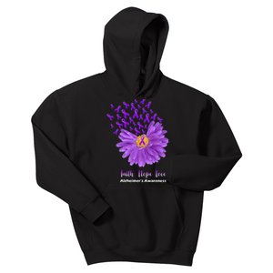 Alzheimer's Awareness Faith Hope Love Kids Hoodie