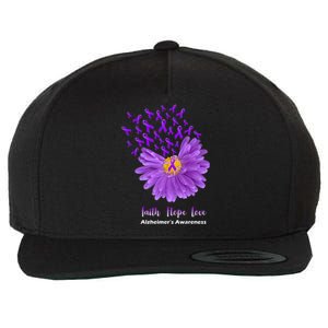 Alzheimer's Awareness Faith Hope Love Wool Snapback Cap