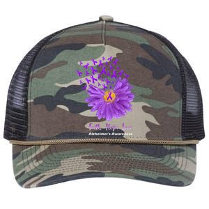 Alzheimer's Awareness Faith Hope Love Retro Rope Trucker Hat Cap