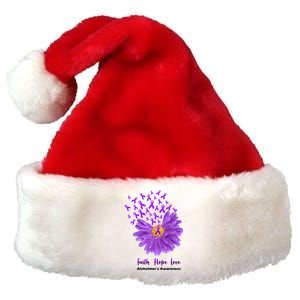 Alzheimer's Awareness Faith Hope Love Premium Christmas Santa Hat