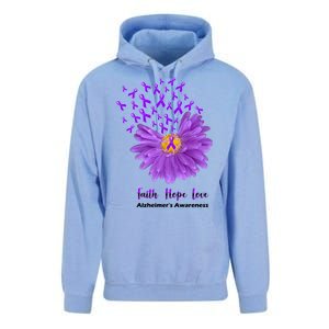 Alzheimer's Awareness Faith Hope Love Unisex Surf Hoodie