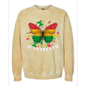 African American Freedom Black Pride Juneteenth Butterfly Colorblast Crewneck Sweatshirt