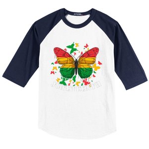 African American Freedom Black Pride Juneteenth Butterfly Baseball Sleeve Shirt