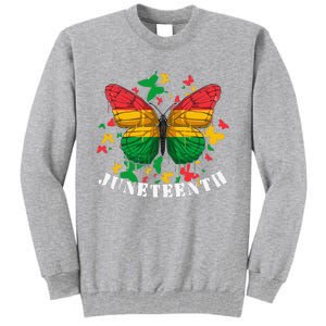 African American Freedom Black Pride Juneteenth Butterfly Tall Sweatshirt