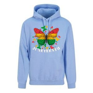 African American Freedom Black Pride Juneteenth Butterfly Unisex Surf Hoodie